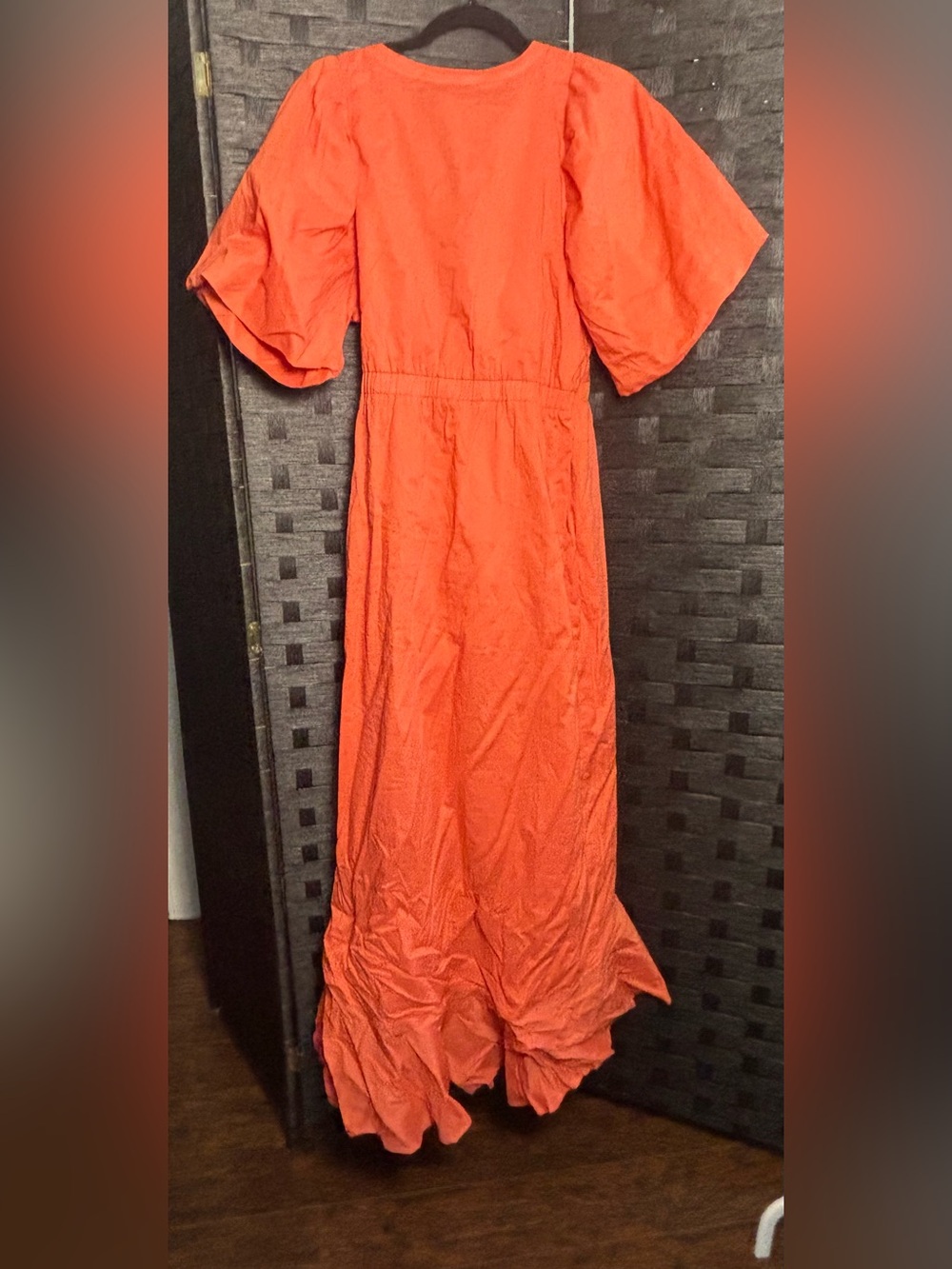 VENUE Women's Wrap Ruffle Dress – Orange SIZE 12 NWOT - Picture 10 of 13